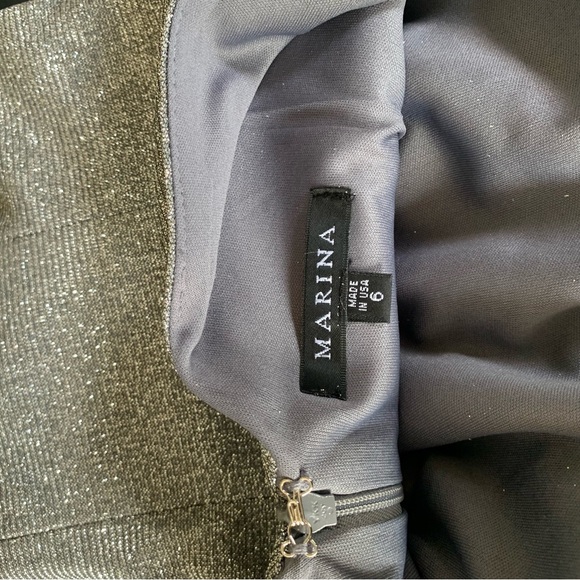 Marina Gown Women's 6 Silver Dress Prom Homecoming Wedding Elegant - Picture 3 of 16